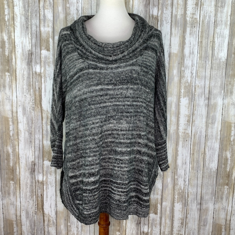 Anthro Field Flower Space Dye Cowl Tunic Sweater L